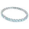 Matrix Tennisarmband met ronde slijpvorm, blauw, gerhodineerd Matrix Tennisarmband met ronde slijpvorm, blauw, gerhodineerd
