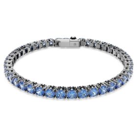 Matrix tennisarmband met ronde slijpvorm, blauw, geruteniumde