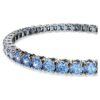 Matrix tennisarmband met ronde slijpvorm, blauw, geruteniumde Matrix tennisarmband met ronde slijpvorm, blauw, geruteniumde