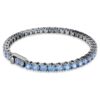Matrix tennisarmband met ronde slijpvorm, blauw, geruteniumde Matrix tennisarmband met ronde slijpvorm, blauw, geruteniumde