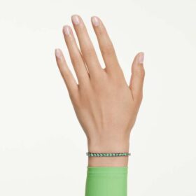 Matrix tennisarmband met ronde slijpvorm, groen, gerutheniumde