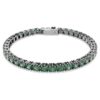 Matrix tennisarmband met ronde slijpvorm, groen, gerutheniumde Matrix tennisarmband met ronde slijpvorm, groen, gerutheniumde