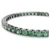 Matrix tennisarmband met ronde slijpvorm, groen, gerutheniumde Matrix tennisarmband met ronde slijpvorm, groen, gerutheniumde