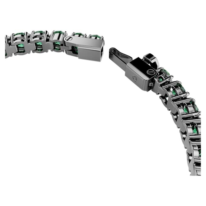 Matrix tennisarmband met ronde slijpvorm, groen, gerutheniumde Matrix tennisarmband met ronde slijpvorm, groen, gerutheniumde