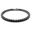 Matrix tennisarmband met ronde slijpvorm, zwart, gerutheniumde Matrix tennisarmband met ronde slijpvorm, zwart, gerutheniumde