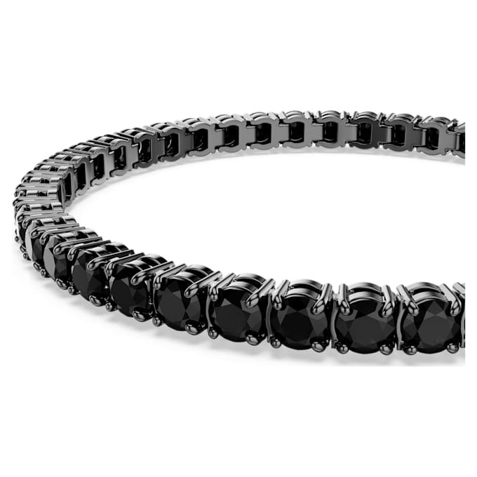 Matrix tennisarmband met ronde slijpvorm, zwart, gerutheniumde Matrix tennisarmband met ronde slijpvorm, zwart, gerutheniumde