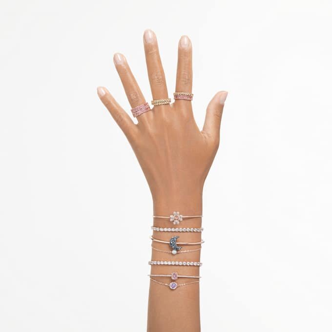 Matrix Tennisarmband, ronde slijpvorm, wit, roségoudkleurig verguld Matrix Tennisarmband, ronde slijpvorm, wit, roségoudkleurig verguld