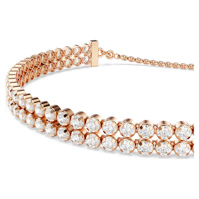 Matrix Tennisarmband, ronde slijpvorm, wit, roségoudkleurig verguld Matrix Tennisarmband, ronde slijpvorm, wit, roségoudkleurig verguld