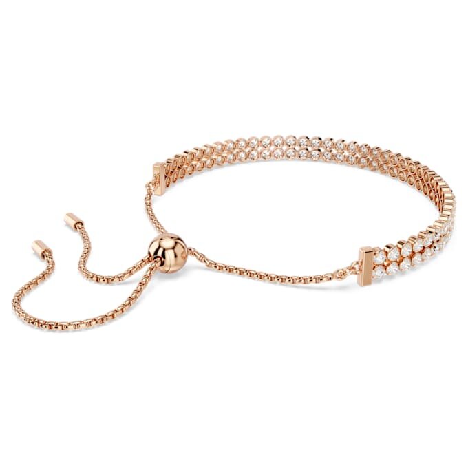 Matrix Tennisarmband, ronde slijpvorm, wit, roségoudkleurig verguld Matrix Tennisarmband, ronde slijpvorm, wit, roségoudkleurig verguld