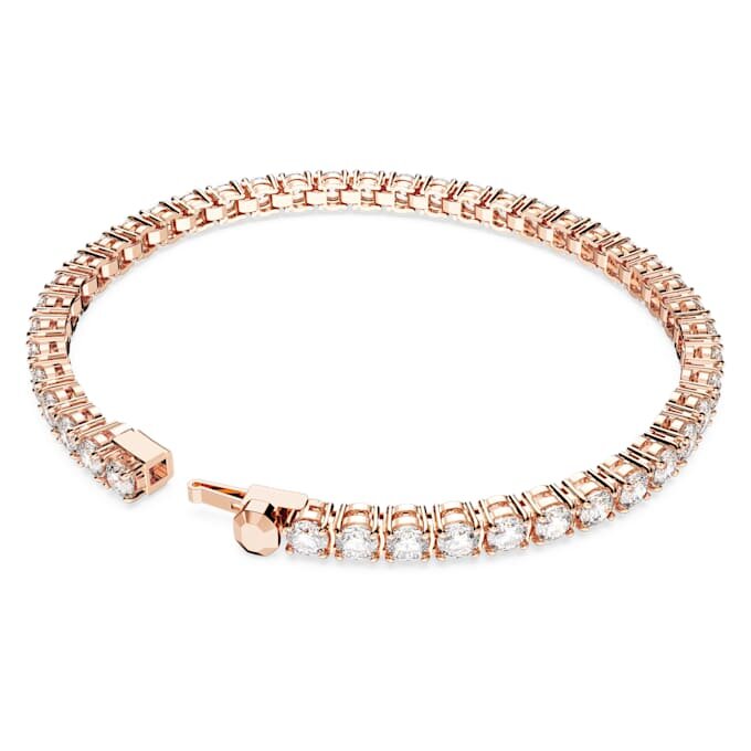 Matrix Tennisarmband, ronde slijpvorm, wit, roségoudkleurig verguld Matrix Tennisarmband, ronde slijpvorm, wit, roségoudkleurig verguld