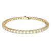 Matrix Tennisarmband, ronde slijpvorm, wit, verguld Matrix Tennisarmband, ronde slijpvorm, wit, verguld