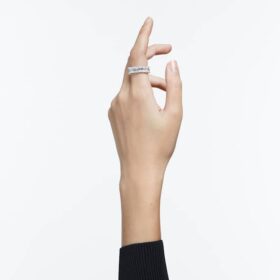 Matrix Vittore-ring met baguetteslijpsel, wit, gerhodineerd