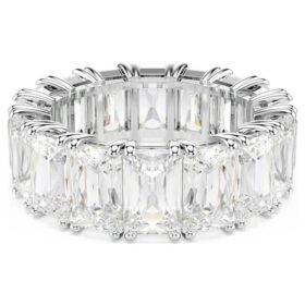 Matrix Vittore-ring met baguetteslijpsel, wit, gerhodineerd