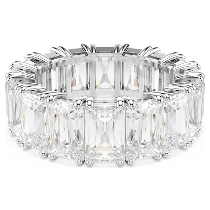 Matrix Vittore-ring met baguetteslijpsel, wit, gerhodineerd Matrix Vittore-ring met baguetteslijpsel, wit, gerhodineerd