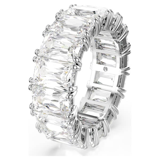 Matrix Vittore-ring met baguetteslijpsel, wit, gerhodineerd Matrix Vittore-ring met baguetteslijpsel, wit, gerhodineerd