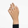Matrix Vittore-ring met peervormige slijpvorm, wit, zilverkleurige afwerking