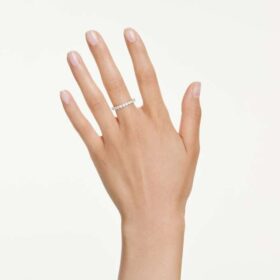 Matrix Vittore-ring met ronde slijpvorm, wit, verguld