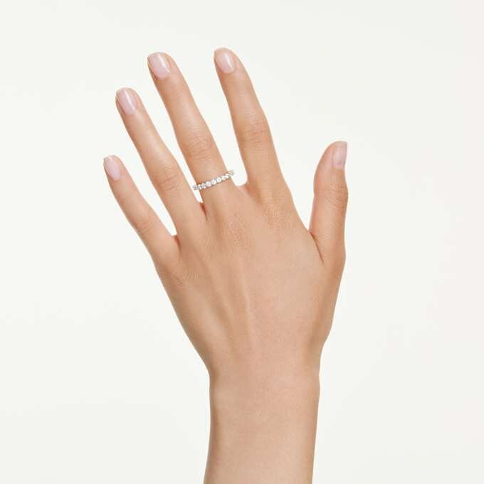 Matrix Vittore-ring met ronde slijpvorm, wit, verguld Matrix Vittore-ring met ronde slijpvorm, wit, verguld