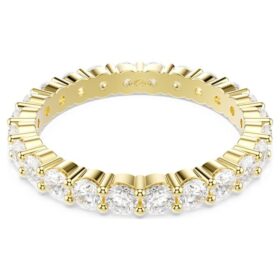 Matrix Vittore-ring met ronde slijpvorm, wit, verguld