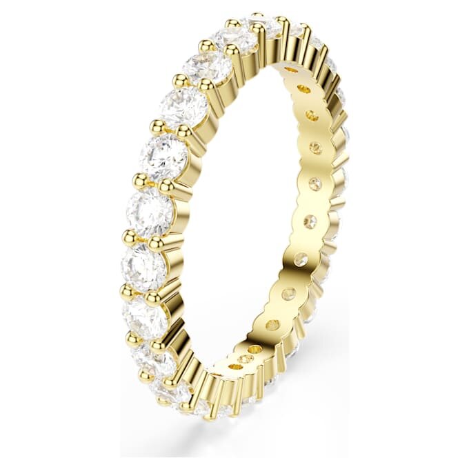 Matrix Vittore-ring met ronde slijpvorm, wit, verguld Matrix Vittore-ring met ronde slijpvorm, wit, verguld