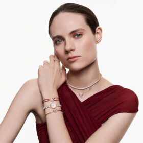 Matrix Vittore-ring, rond geslepen, wit, roségoudkleurig verguld