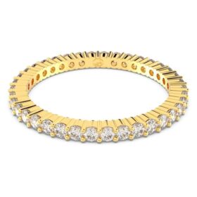 Matrix Vittore-ring, ronde slijpvorm, wit, goudkleurige afwerking