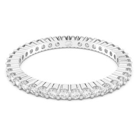 Matrix Vittore-ring, ronde slijpvorm, wit, zilverkleurige afwerking