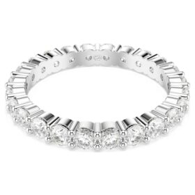 Matrix Vittore-ring, ronde slijpvorm, wit, zilverkleurige afwerking