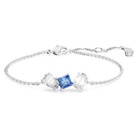 Mesmera-armband met gemengde slijpvormen, blauw, gerhodineerd Mesmera-armband met gemengde slijpvormen, blauw, gerhodineerd