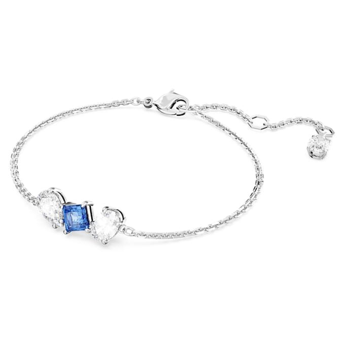 Mesmera-armband met gemengde slijpvormen, blauw, gerhodineerd Mesmera-armband met gemengde slijpvormen, blauw, gerhodineerd
