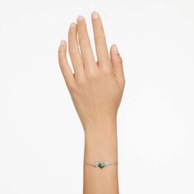 Mesmera-armband met gemengde slijpvormen, groen, gerhodineerd Mesmera-armband met gemengde slijpvormen, groen, gerhodineerd