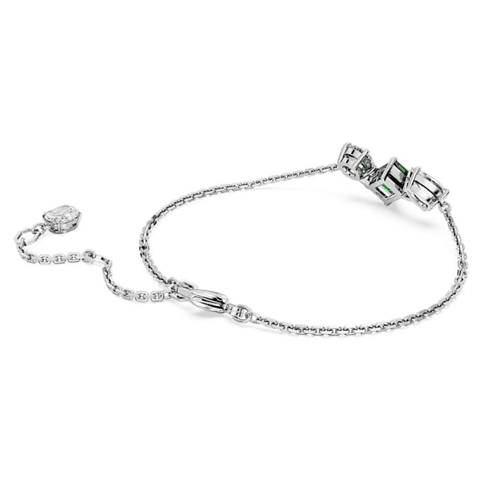 Mesmera-armband met gemengde slijpvormen, groen, gerhodineerd Mesmera-armband met gemengde slijpvormen, groen, gerhodineerd