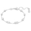Mesmera-armband met gemengde slijpvormen, verspreid ontwerp, wit, gerhodineerd Mesmera-armband met gemengde slijpvormen, verspreid ontwerp, wit, gerhodineerd