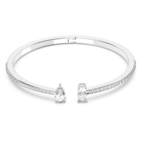 Mesmera-armband met gemengde slijpvormen, wit, gerhodineerd Mesmera-armband met gemengde slijpvormen, wit, gerhodineerd