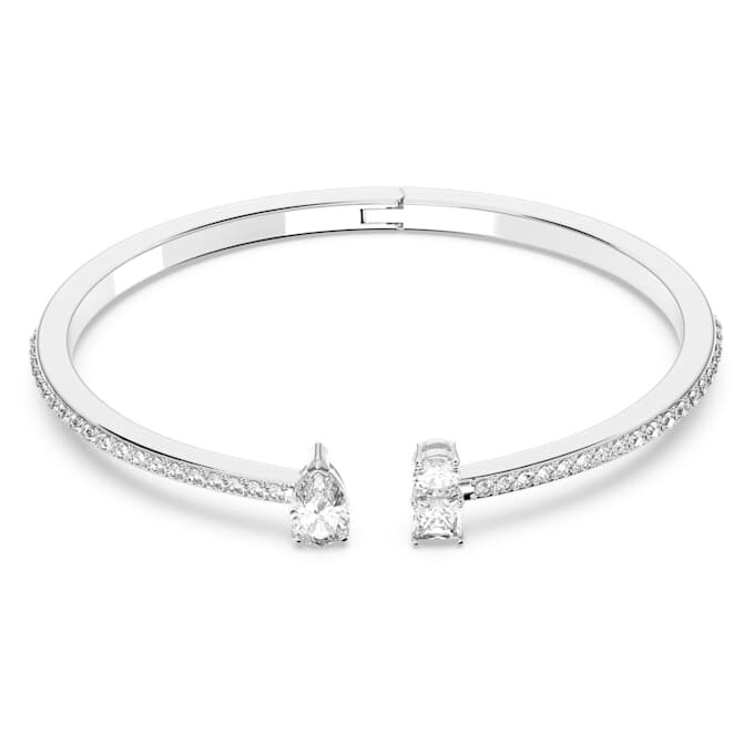 Mesmera-armband met gemengde slijpvormen, wit, gerhodineerd Mesmera-armband met gemengde slijpvormen, wit, gerhodineerd