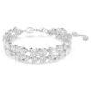 Mesmera-armband met gemengde slijpvormen, wit, gerhodineerd Mesmera-armband met gemengde slijpvormen, wit, gerhodineerd