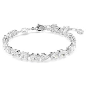 Mesmera-armband met gemengde slijpvormen, wit, gerhodineerd Mesmera-armband met gemengde slijpvormen, wit, gerhodineerd