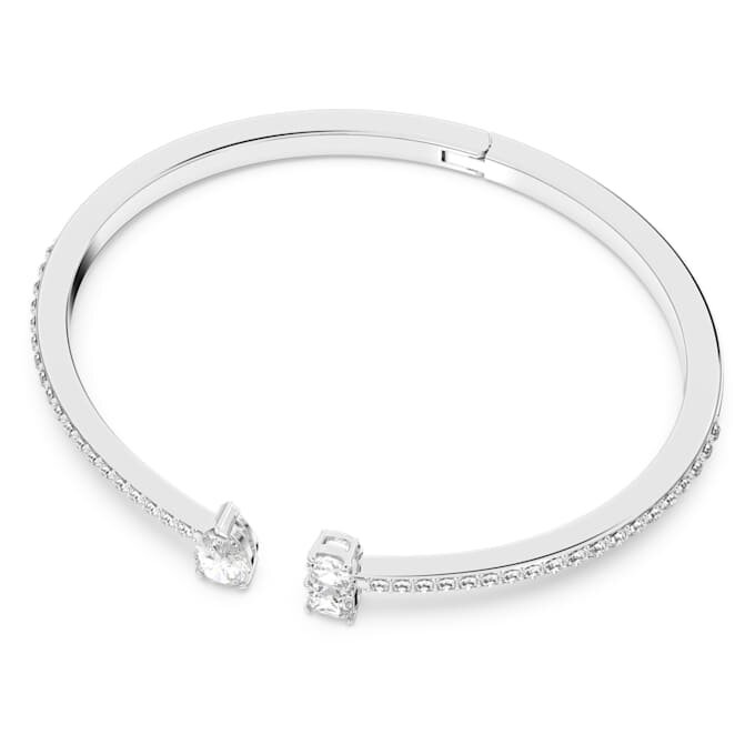 Mesmera-armband met gemengde slijpvormen, wit, gerhodineerd Mesmera-armband met gemengde slijpvormen, wit, gerhodineerd
