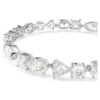 Mesmera-armband met gemengde slijpvormen, wit, gerhodineerd Mesmera-armband met gemengde slijpvormen, wit, gerhodineerd
