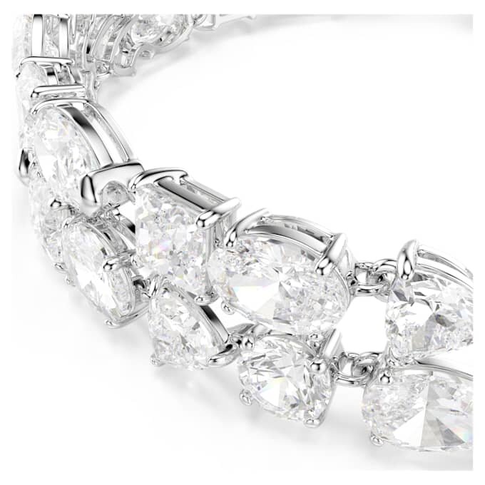 Mesmera-armband met gemengde slijpvormen, wit, gerhodineerd Mesmera-armband met gemengde slijpvormen, wit, gerhodineerd