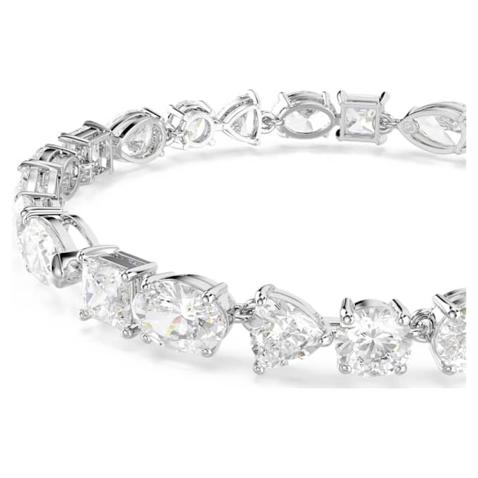 Mesmera-armband met gemengde slijpvormen, wit, gerhodineerd Mesmera-armband met gemengde slijpvormen, wit, gerhodineerd