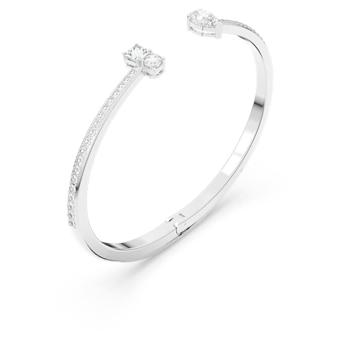 Mesmera-armband met gemengde slijpvormen, wit, gerhodineerd Mesmera-armband met gemengde slijpvormen, wit, gerhodineerd