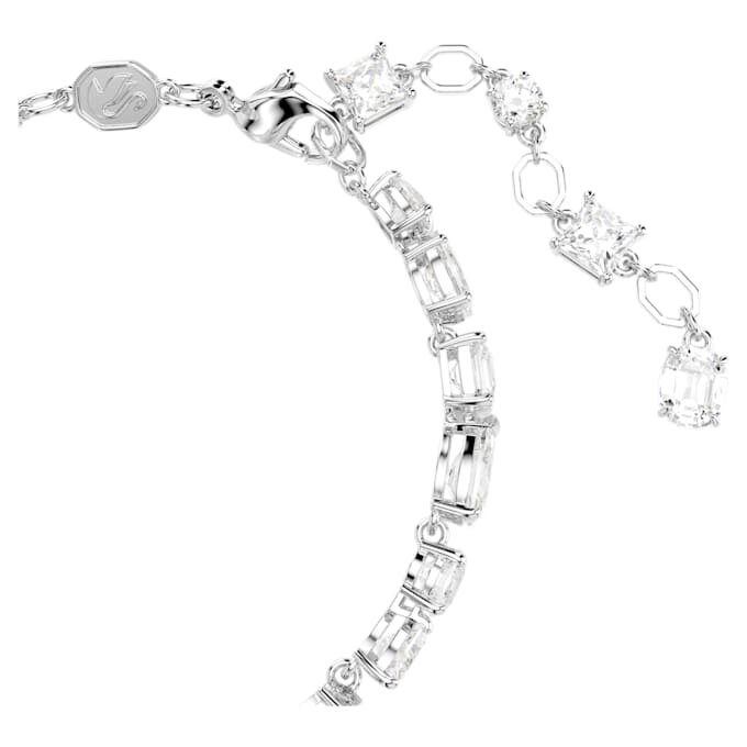 Mesmera-armband met gemengde slijpvormen, wit, gerhodineerd Mesmera-armband met gemengde slijpvormen, wit, gerhodineerd