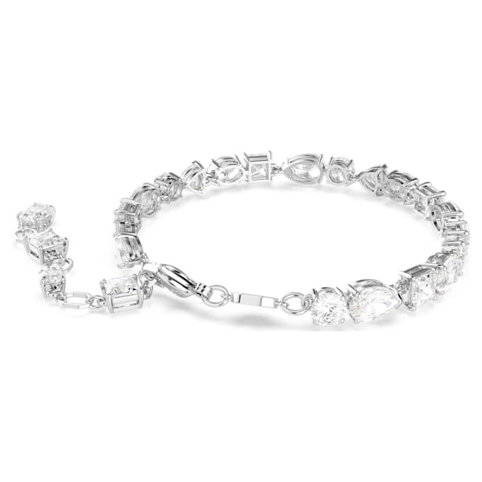 Mesmera-armband met gemengde slijpvormen, wit, gerhodineerd Mesmera-armband met gemengde slijpvormen, wit, gerhodineerd
