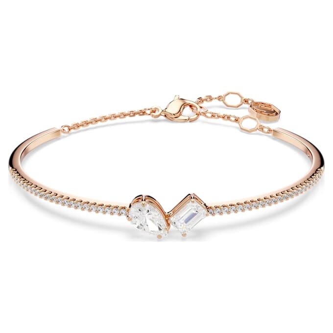 Mesmera-armband met gemengde slijpvormen, wit, roségoudkleurig verguld Mesmera-armband met gemengde slijpvormen, wit, roségoudkleurig verguld