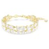 Mesmera-armband met gemengde slijpvormen, wit, verguld Mesmera-armband met gemengde slijpvormen, wit, verguld