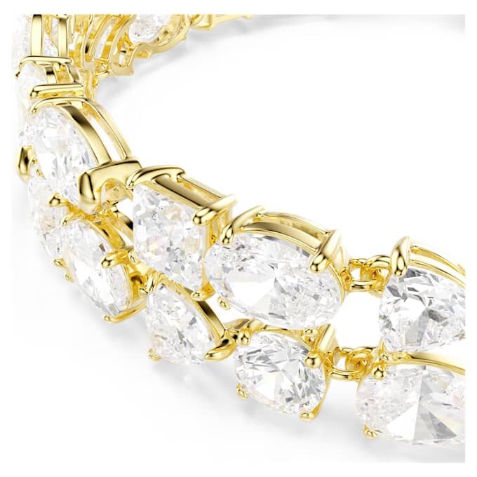 Mesmera-armband met gemengde slijpvormen, wit, verguld Mesmera-armband met gemengde slijpvormen, wit, verguld