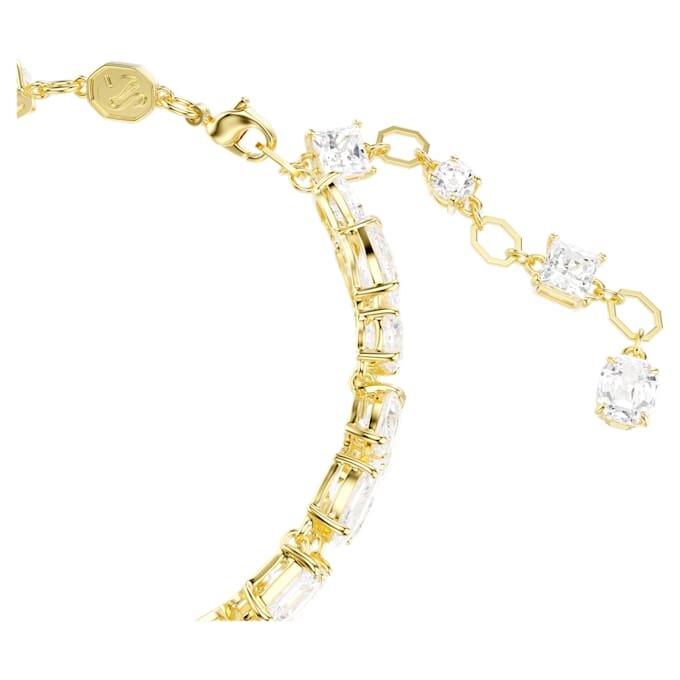 Mesmera-armband met gemengde slijpvormen, wit, verguld Mesmera-armband met gemengde slijpvormen, wit, verguld