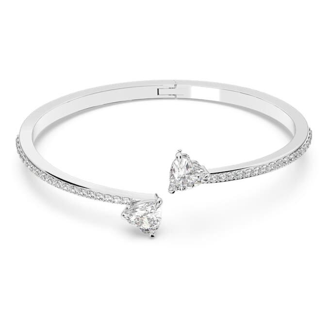 Mesmera-armband met hart, wit, gerhodineerd Mesmera-armband met hart, wit, gerhodineerd