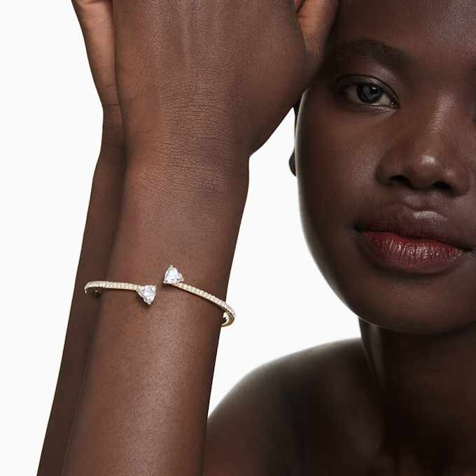 Mesmera-armband met hart, wit, verguld Mesmera-armband met hart, wit, verguld